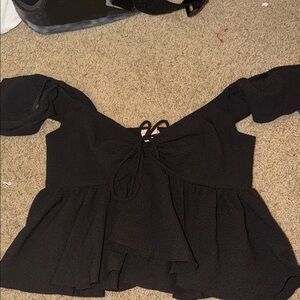 Urban Outfitters Black top with Tie Front